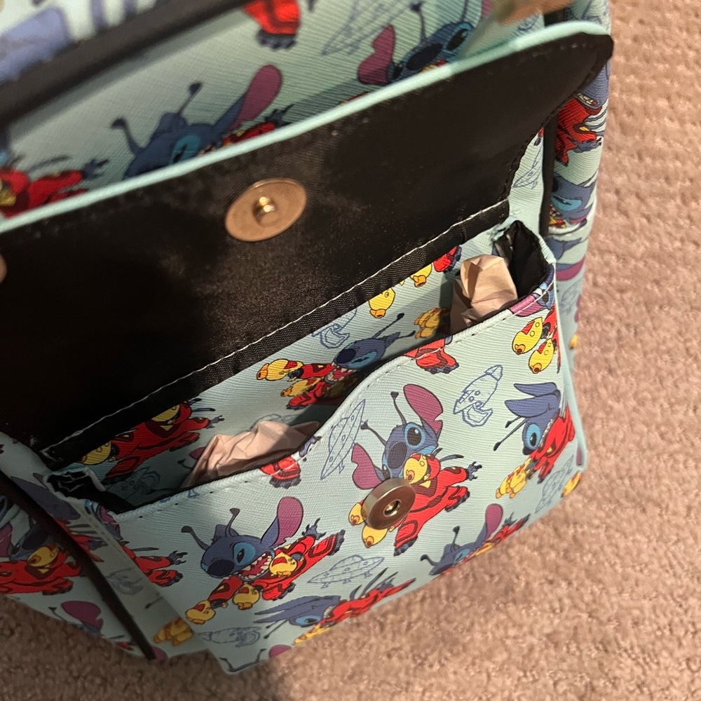 Disney Stitch Patterned Backpack With Red And Blue - image 7